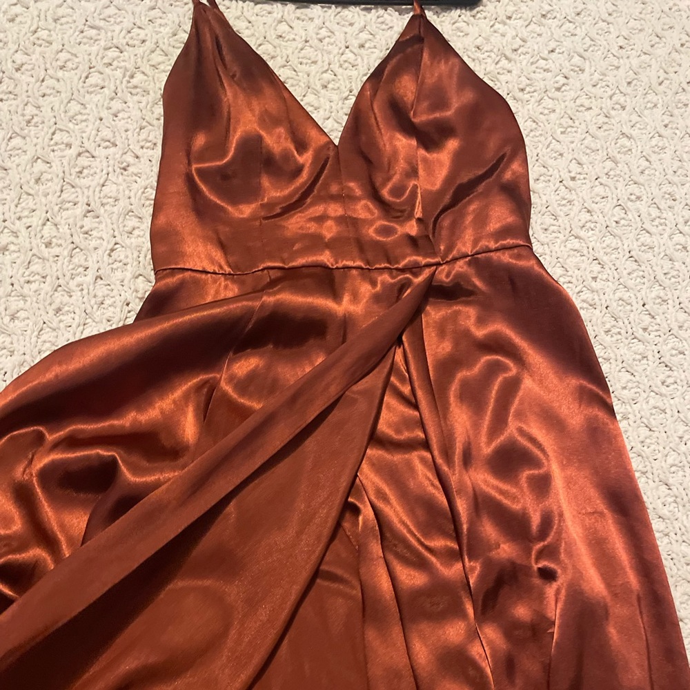 Burnt orange colored dress